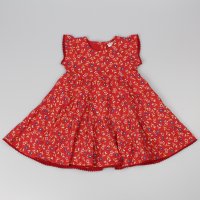 D32904: Infant Girls All Over Print Cotton Lined Dress (1-3 Years)